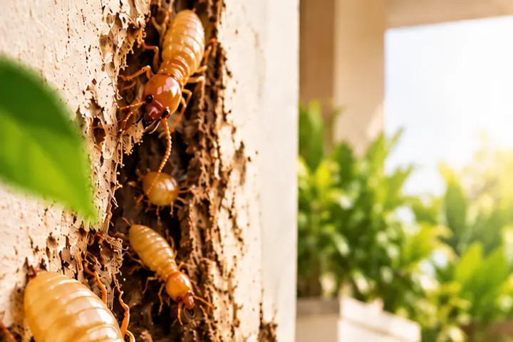Wood and wall damage caused by wood-destroying insects